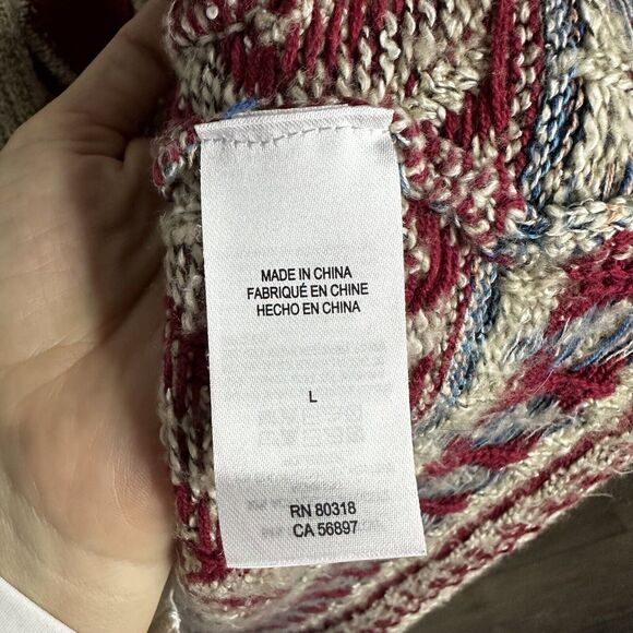 Lucky Brand Open Front Duster Cardigan Womens Sz Large Southwestern Blanket - Picture 7 of 15